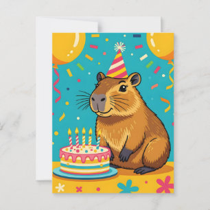 Carte Postale Anniversaire de capybara