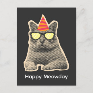 Carte Postale Anniversaire de chat drôle