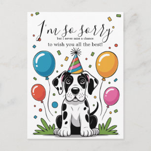 Carte Postale Anniversaire de chiot Dogue Allemand