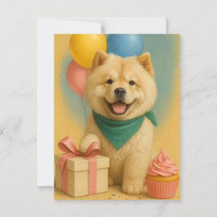 Carte Postale Anniversaire de Chow Chow