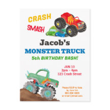 Anniversaire de Fête de Truck Monster Smash Crash 