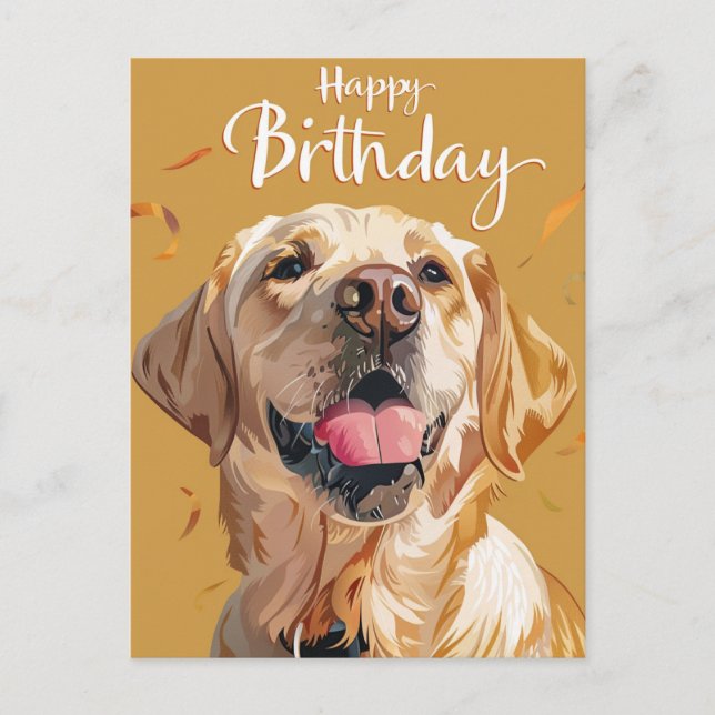 Carte Postale Anniversaire de Golden Retriever  (Devant)