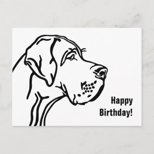 Carte Postale Anniversaire de Great Dane