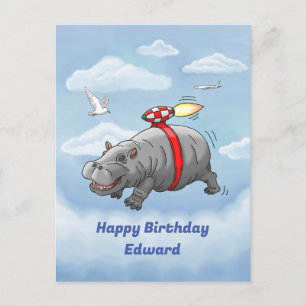 Carte Postale Anniversaire de Hippo Fusée