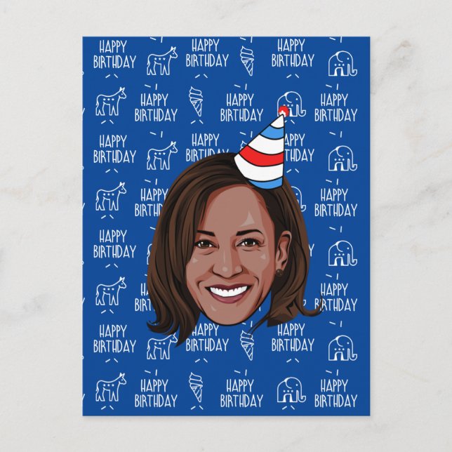 Carte Postale Anniversaire de KAMALA HARRIS (Devant)