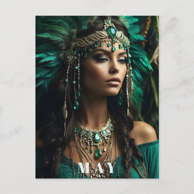 Carte Postale *~ ANNIVERSAIRE de la Déesse Emeraude Boho AP53 (Devant)