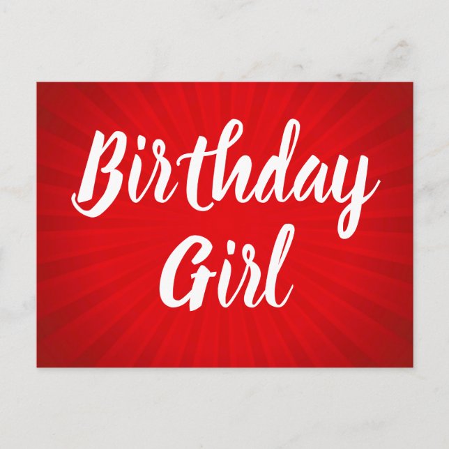 Carte Postale Anniversaire de la fête Rouge Sunburst (Devant)