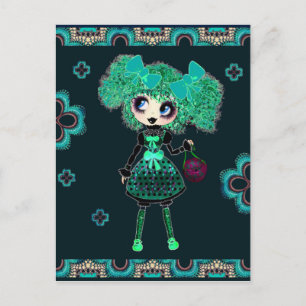 Carte Postale anniversaire de la fille de Kawaii - personnalisé