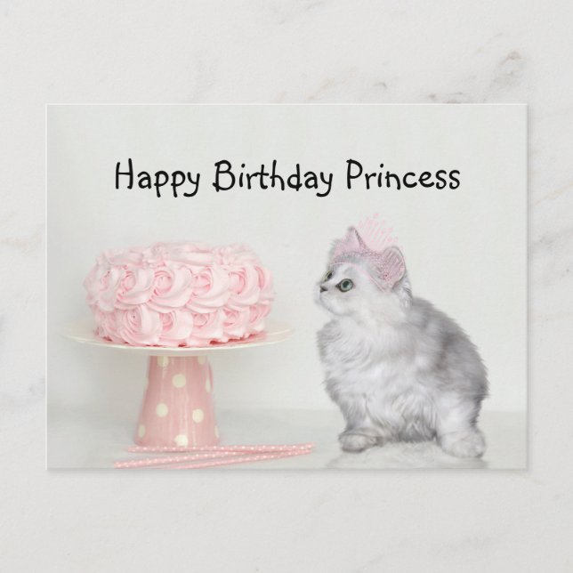 Carte Postale Anniversaire de la princesse chat (Devant)