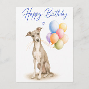Carte Postale Anniversaire de Lévrier Italien