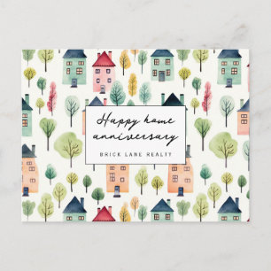 Carte Postale Anniversaire de maison de quartier à l'aquarelle