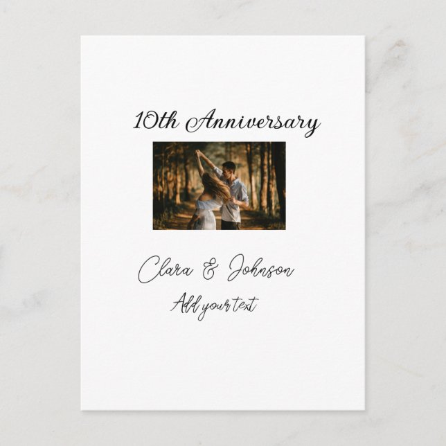 Carte Postale Anniversaire de mariage ajoutez nom année image te (Devant)
