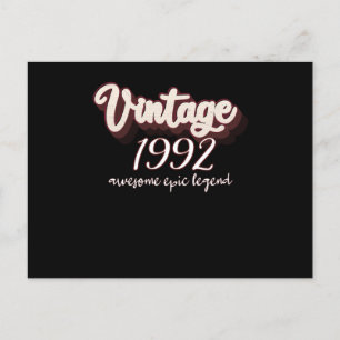 Carte Postale Anniversaire de naissance 1992 Vintage