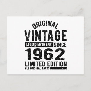 Carte Postale Anniversaire de naissance Vintage 1962