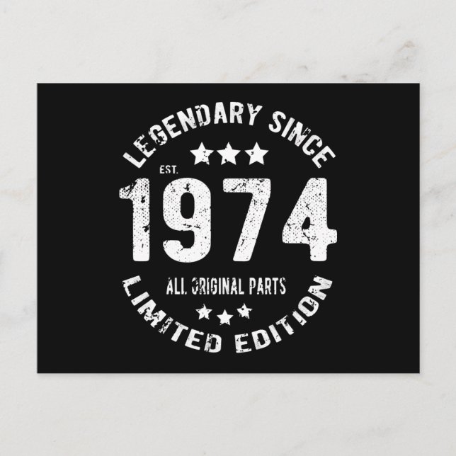 Carte Postale Anniversaire de naissance vintage 1974 (Devant)