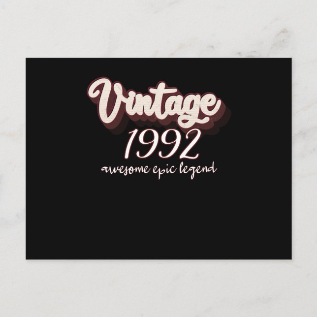 Carte Postale Anniversaire de naissance vintage 1992 (Devant)