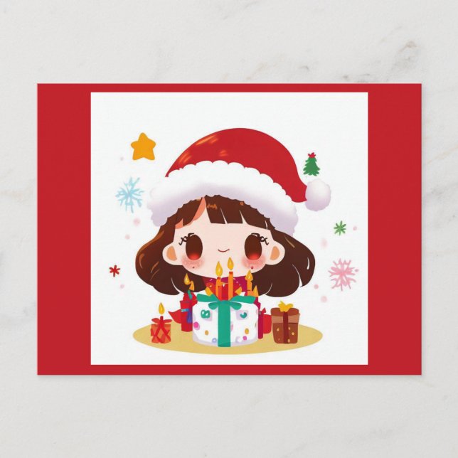 Carte Postale Anniversaire de Noël 2 (Devant)