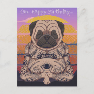 Carte Postale Anniversaire de Pug
