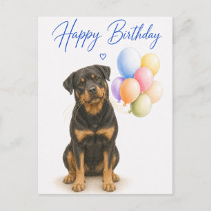 Carte Postale Anniversaire de Rottweiler