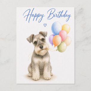 Carte Postale Anniversaire de Schnauzer Nain