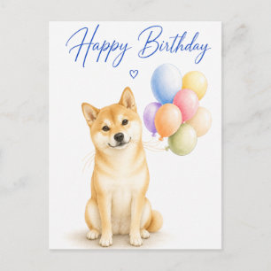 Carte Postale Anniversaire de Shiba Inu