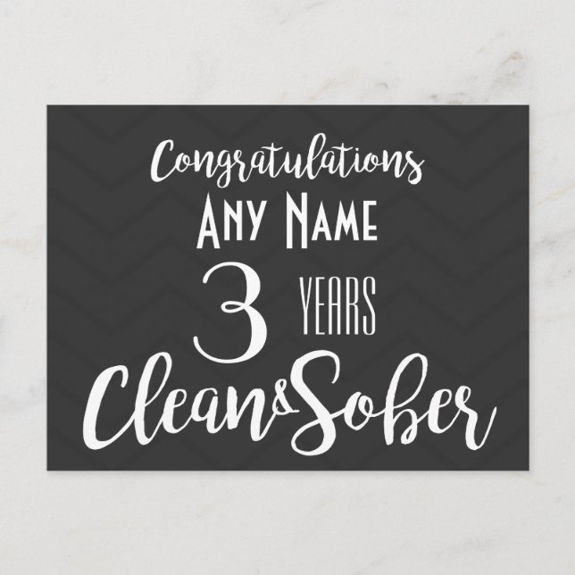 Carte Postale anniversaire de sobriété personnalisé AA NA (Devant)