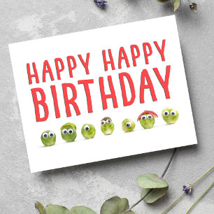 Carte Postale Anniversaire de Veggie amusant - Cute Sprout Desig