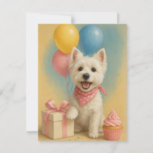 Carte Postale Anniversaire de Westie