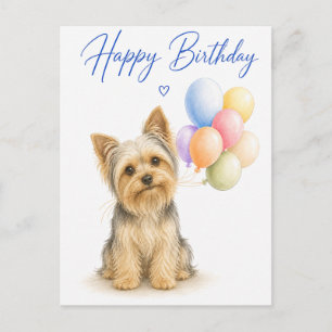 Carte Postale Anniversaire de Yorkshire Terrier