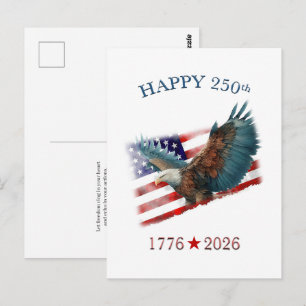 Carte Postale Anniversaire des 250 ans de l'Amérique, le 4 juill