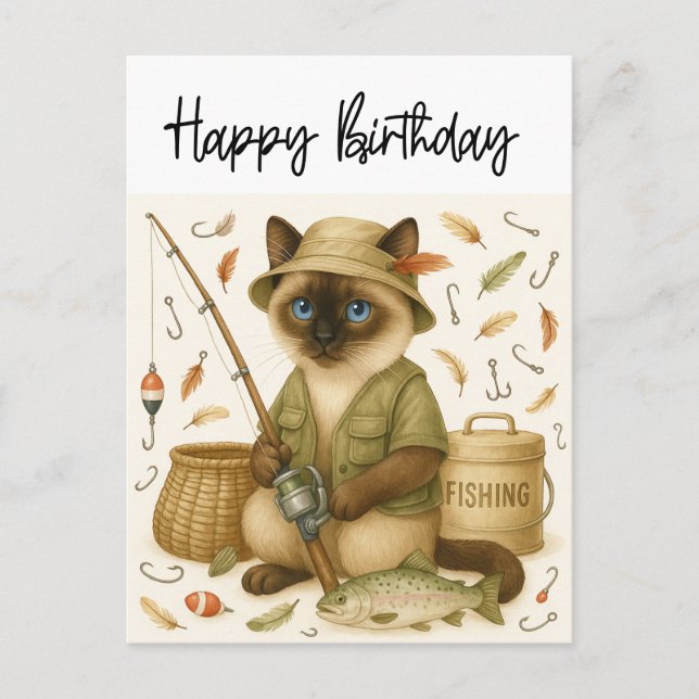 Carte Postale Anniversaire des amateurs de pêche  (Devant)