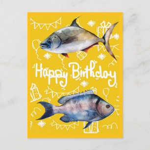 Carte Postale Anniversaire des amateurs de pêche 