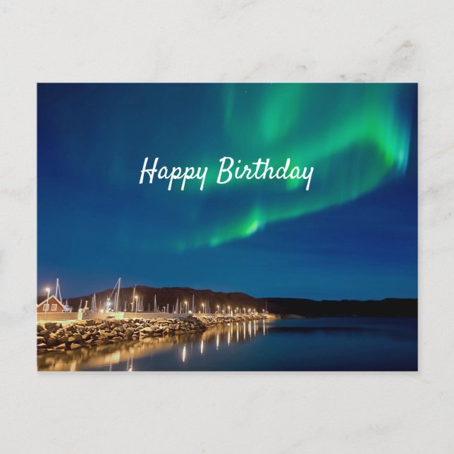 Carte Postale Anniversaire des Aurores Boréales (Devant)