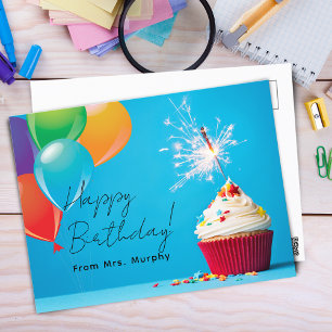 Carte Postale Anniversaire des enfants de l'enseignant