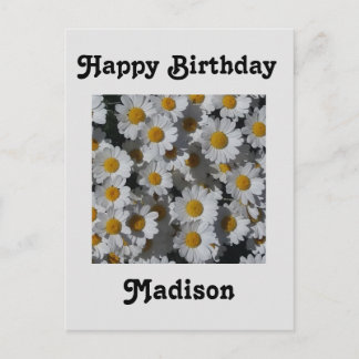 Carte Postale Anniversaire des marguerites blanches