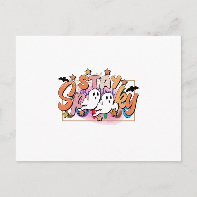 Carte Postale Anniversaire d'Halloween Incroyable Restez Effraya (Devant)