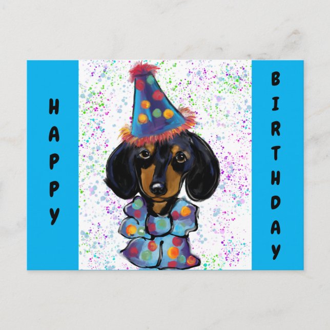 Carte Postale Anniversaire Doxie (Devant)