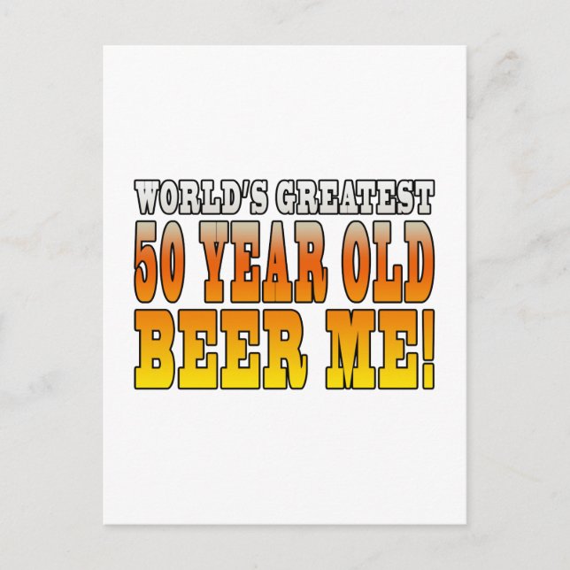 Carte Postale Anniversaire drôle 50ème : Mondes plus grands 50 a (Devant)