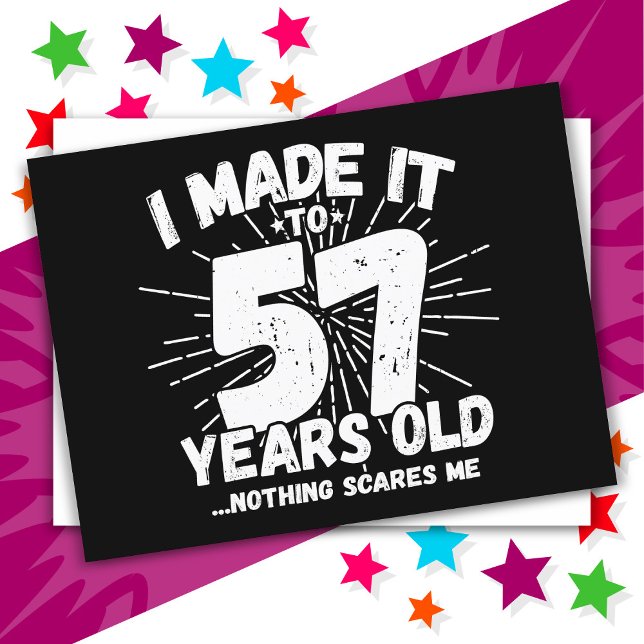 Carte Postale Anniversaire Drôle 57 Ans Memes Sarcastique Cadeau (Créateur téléchargé)