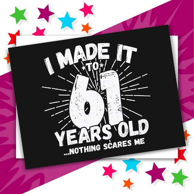 Carte Postale Anniversaire Drôle 61 Ans Mème Sarcastique Cadeau  (Créateur téléchargé)