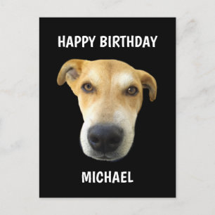 Carte Postale Anniversaire Drôle Personnalisé avec Tête de Chien
