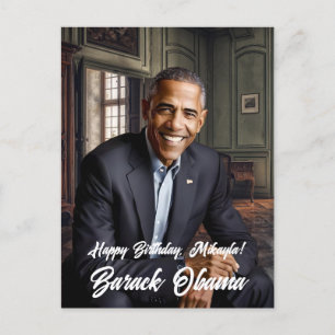 Carte Postale Anniversaire du 44e président Barack Obama