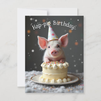 Carte Postale Anniversaire du cochon de Hap