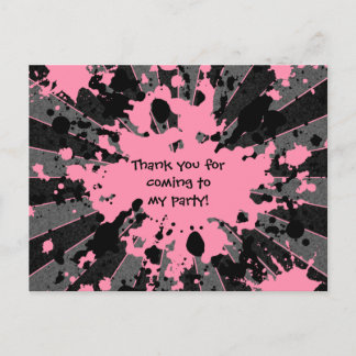 Carte Postale Anniversaire du paintball rose