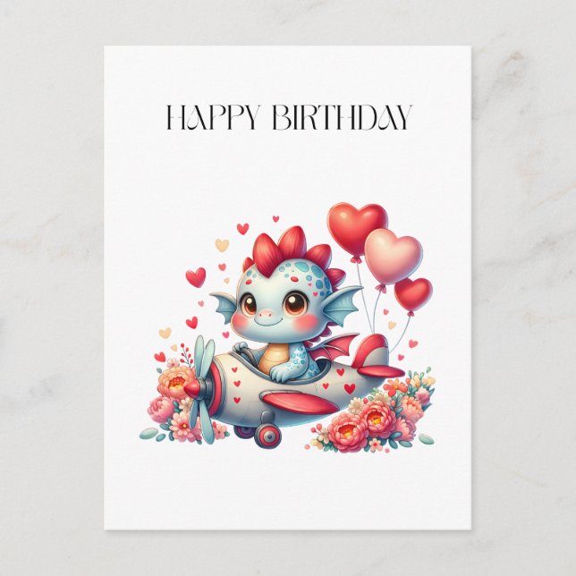 Carte Postale Anniversaire du pilote de dragon (Devant)