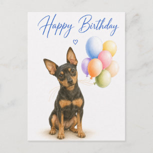 Carte Postale Anniversaire du Pinscher Nain