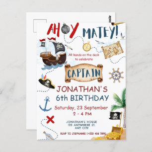 Carte Postale Anniversaire du Pirate mignon