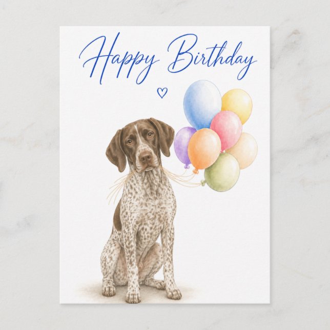 Carte Postale Anniversaire du Pointer Allemand (Devant)