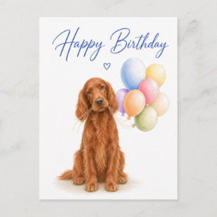 Carte Postale Anniversaire d'un Setter Irlandais
