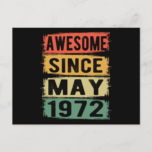 Carte Postale Anniversaire en mai Né en 1972 (Devant)